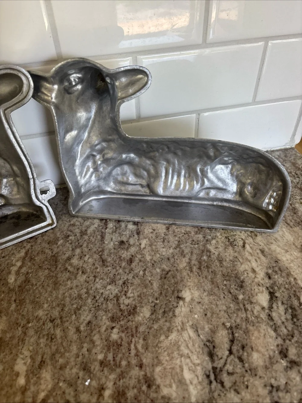 Vintage Cast Aluminum LAMB/SHEEP 2 Piece Chocolate, Candy, & Cake Mold Heavy!